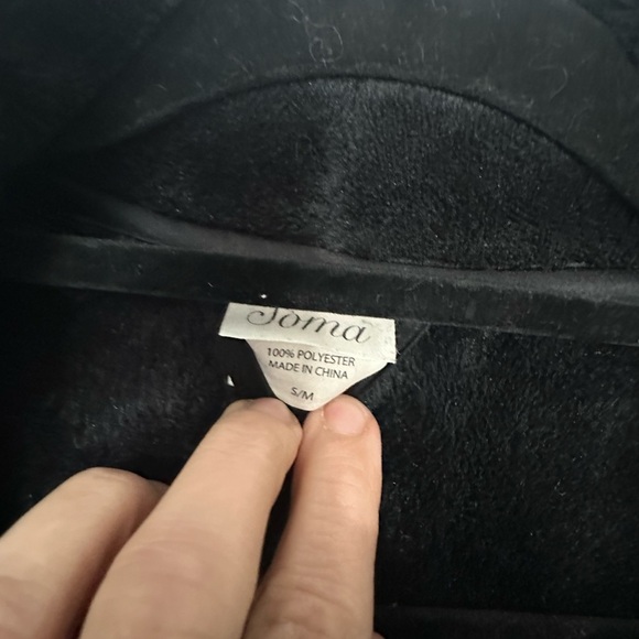 SOMA Embraceable Plush Long Robe Black S / M A415 &416 - Picture 6 of 8